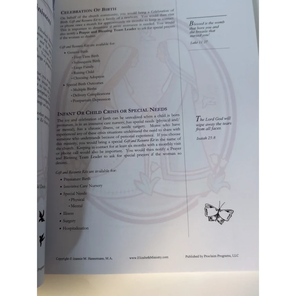 Elizabeth Ministry Chapter Visitor's Manual,